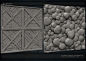 Tilable Textures Sheet, Pierre-Dante Delboulle : Tilable textures for Game's Environment
All Sculpted from scratch on Zbrush