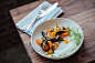 Vegetable on White Ceramic Plate Near Fork and Knife on Table Top