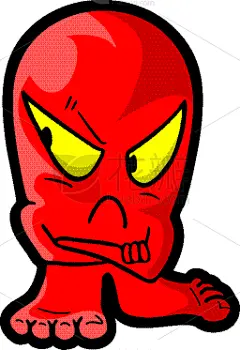 不高兴的,木偶,红色,丑陋,图像,性格,动物,显现,争论