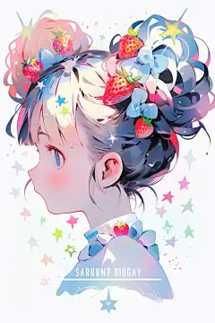 炫彩亮色夏季扁平风多巴胺女孩穿搭人物插画