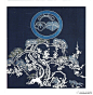 日本传统绘画艺术「藍の華」筒描 ​​​​