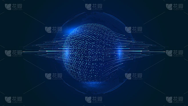 3D粒子球和射线互联网技术大数据背景素材-花瓣网