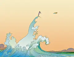 法国科幻系漫画大师墨比斯的作品，清简线条中透出飞一般的想象力，宫崎骏的动画理念就受其影响颇深。而下面这组科幻色彩颇浓的插画，竟然是他为爱马仕香水产品绘制的一组宣传海报！爱马仕的审美品味还真是不一般啊……（via 豆瓣网友 - 雾港的广播：O网页链接） ​​​​