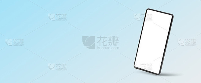 智能手机空白屏幕，复制空间横幅