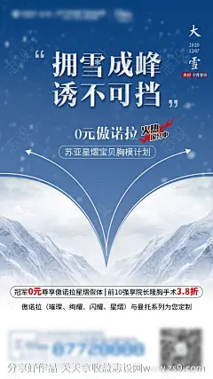 医美整形美容大寒节日热点海报-源文件-志设网-zs9.com