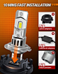 SEALIGHT Lampadine H7 LED per Fari Auto 18000LM 6500K Bianco Freddo 500% Kit di Conversione LED Anabbaglianti e Abbaglianti Luminosi, Sostituisce Lampade Alogene, 2 Pezzi : Amazon.it: Auto e Moto
