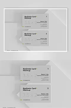 长方形英文字母灰白色名片样机