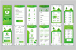 绿色能源垃圾分类回收APP用户程序交互界面设计UI套件 Ecology Mobile App UX and UI Kit