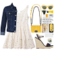 A fashion look from August 2016 featuring embroidered dress, western jackets and ankle strap sandals. Browse and shop related looks.