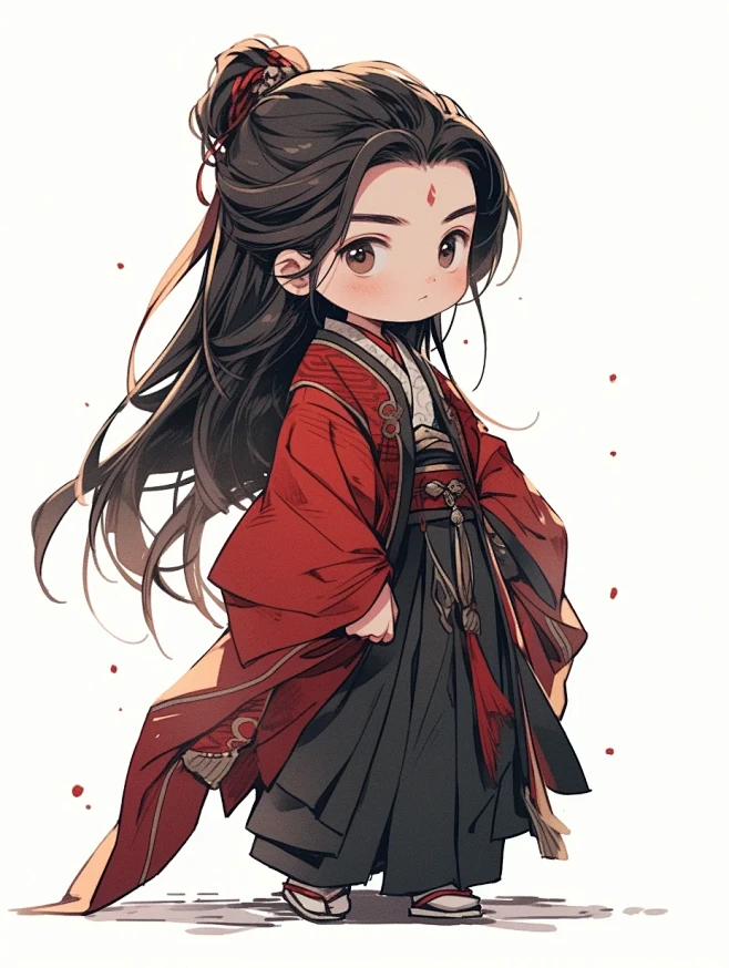 AIGC|插画|线描|Q版古风（有魔法）