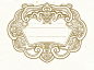 This may contain: an ornate gold frame on white paper with place for text or image in the center