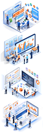 讨论-开会-群众-信访_isometric_view_of_a_business_and_people_lookin_65d74ce0-3648-49c2-af79-1198036acb67