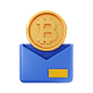 Bitcoin Mail 3D Icon