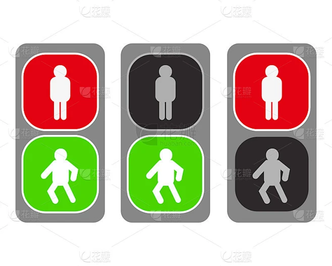 traffic light icon.素材-花瓣网