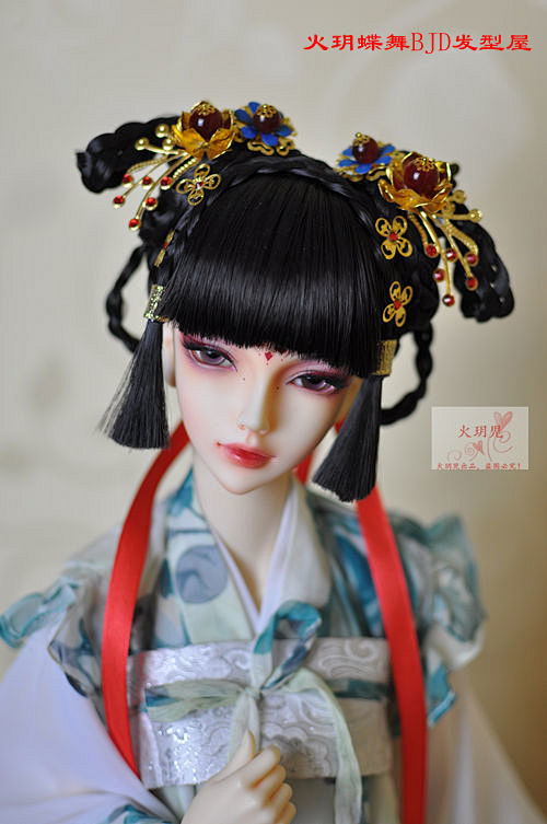 【火玥】BJD 古装假发造型盘发 展示（...