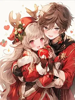 Ai绘画 | 圣诞节情侣 头像壁纸