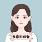 长圆形脸型医美整形插画 卡通手绘漫画 可爱女孩美女脸部面部脸型系列