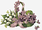 手绘紫色花朵花篮装饰免抠素材_新图网 https://ixintu.com 紫色 花朵 花篮 装饰