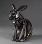来自艺术家 Sculptor Jud Turner 的回收金属零件动物雕塑作品。（蒸汽朋克 / 机械美学