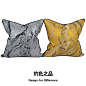 现代黄灰绸缎抽象居家软装样板间装饰抱枕靠垫多色混搭方形枕套-淘宝网