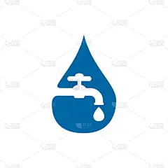 带有水龙头图标矢量设计的管道服务