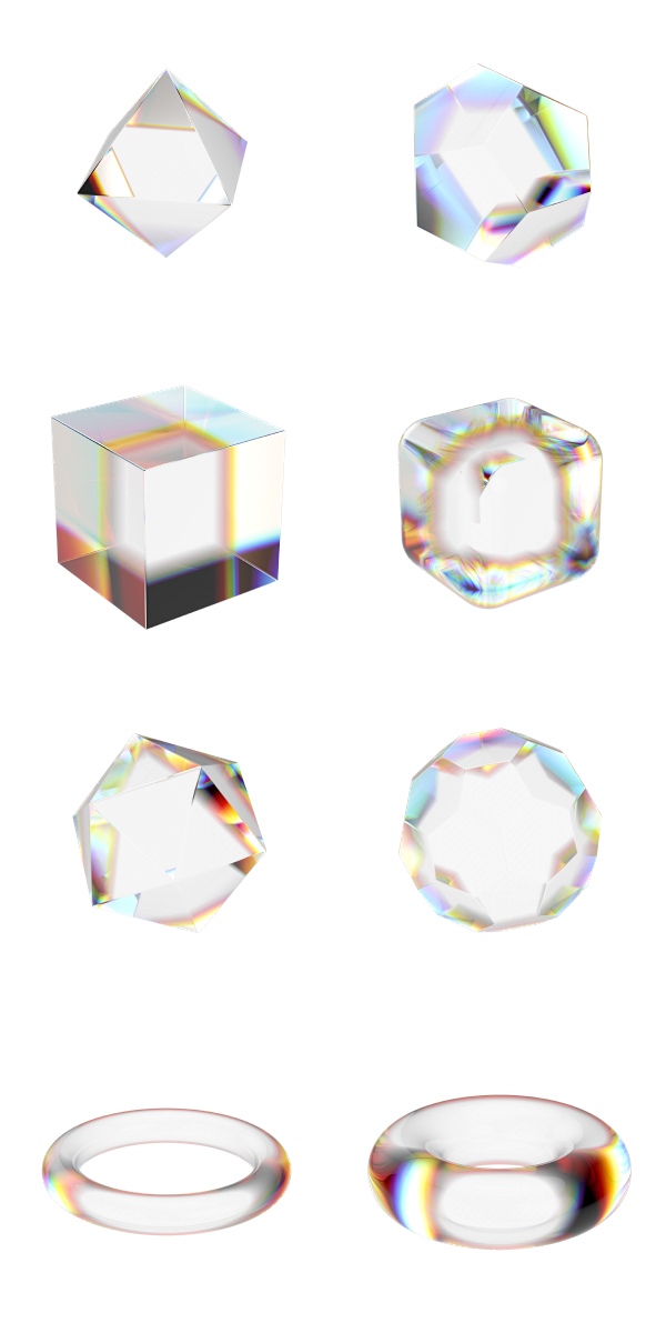 潮流酸性立体透明玻璃反射水晶棱镜方块晶体...