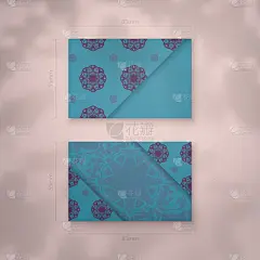 蓝绿色的名片，搭配复古的紫色饰品，彰显你的个性。