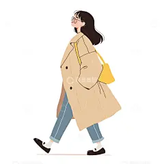春游踏青的女孩子插画2高清模板免费下载-趣麦麦图