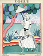 A Vogue Cover Of A Woman With A Dalmatian by Helen Dryden