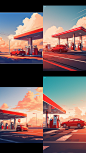 summerfrecker_A_gas_station_by_the_roadside_with_a_red_fuel_tan_65957ede-6789-440e-b049-a25b1fbed326