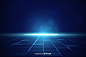 Futuristic horizon background with blue light