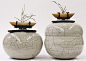 Rauyl Nakayama mixed media studio pottery jars: 