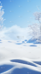 冬季冬天通用简约实景白色雪地雪山天空背景