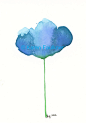 Blue Skies original watercolor flower painting by karenfaulknerart