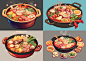fengtiantian_Hot_pot_cartoon_Q_version_game_style_food_full_of__2b3d1bd7-3a95-48ea-a6a0-7be06f6dab6d