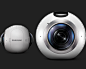 Gear 360 seen from the side and from the front