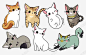 手绘小猫一家人 页面网页 平面电商 创意素材