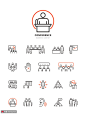 演说演示会议会场纪律沟通UI图标 icon图标 线性图标