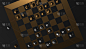 棋类游戏，金和银，3d渲染