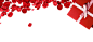 红色礼盒玫瑰花瓣背景装饰素材png