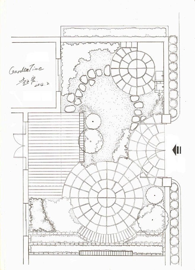 【庭院设计】手绘庭院设计图