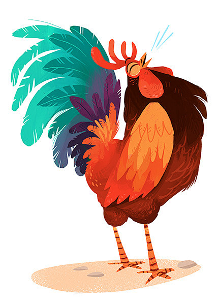 公鸡的一些插画设计 | KIM DRAW...