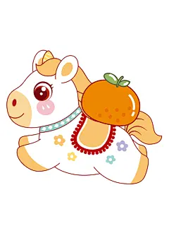 马宝宝奔腾卡通插画祝福518-36