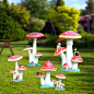 园林装饰景观小品花园摆件别墅庭院幼儿园玻璃钢仿真植物蘑菇雕塑