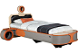 Star Wars</i> Landspeeder™ Orange 5 Pc Twin Panel Bed with Engine Storage Night Tables  from Beds Furniture