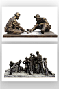 煤矿工人雕塑煤矿展馆文化免抠元素-众图网