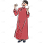 手绘-相声人物插画贴纸8