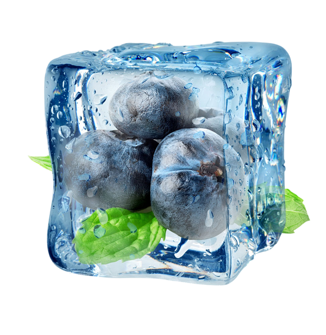 蓝莓冰块png设计素材design