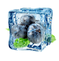 蓝莓冰块png设计素材design