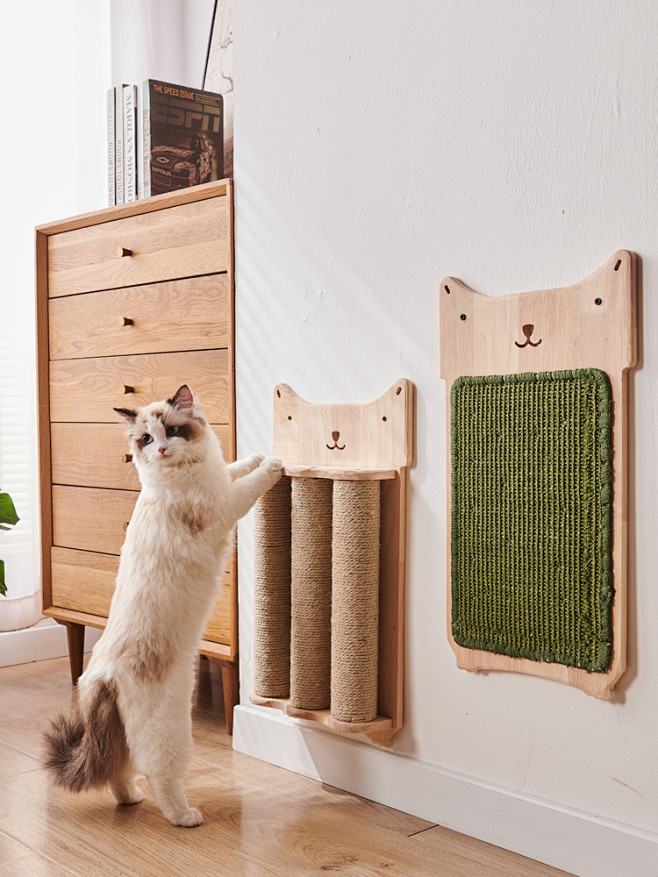 猫抓板耐磨不掉屑大号实木立式剑麻猫抓板猫...
